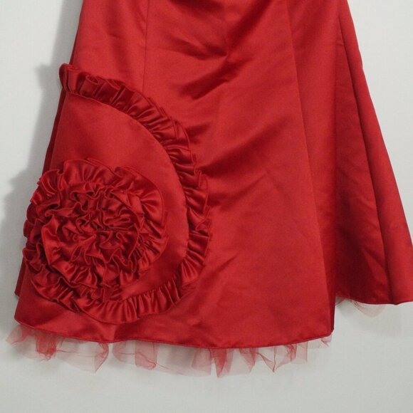 Vintage Jessica McClintock for Gunne Sax Strapless Formal Prom Dress Red 9/10 - Picture 4 of 15